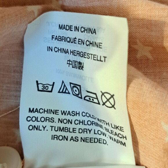 Madewell Wrap in Star Scatter Peach Front Tie Top Feminine Cottage Core Boho XS - Picture 13 of 15